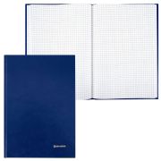 Книга учета 96 л., клетка, твердая, бумвинил, блок офсет, А4 200х290 мм, BRAUBERG, синяя, 130069