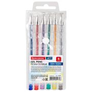 Ручки гелевые BRAUBERG «Jet», НАБОР 6 ЦВЕТОВ, БЛЕСТКИ, узел 1 мм, линия письма 0,8 мм, 141030