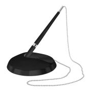 Ручка шариковая настольная BRAUBERG «Стенд-Пен Блэк 2», СИНЯЯ, цепочка, корпус черный, линия письма 0,5 мм, 141347