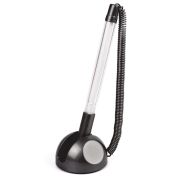 Ручка шариковая настольная BRAUBERG «Стенд-Пен», СИНЯЯ, пружинка, корпус черный, линия письма 0,5 мм, 141351