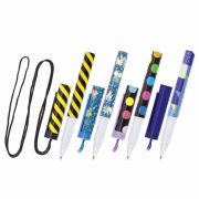 Ручка шариковая на шнурке ПИФАГОР «Funny Motions», СИНЯЯ, корпус ассорти, линия письма 0,35 мм, 141466