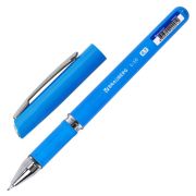 Ручка шариковая масляная с грипом BRAUBERG «L-10», СИНЯЯ, корпус синий, узел 0,7 мм, линия письма 0,35 мм, 143005