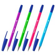 Ручка шариковая BRAUBERG «M-500 NEON», СИНЯЯ, корпус ассорти, узел 0,7 мм, линия письма 0,35 мм, 143452