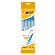 Ручки шариковые BIC «Round Stic», НАБОР 4 шт., СИНИЕ, узел 1 мм, линия письма 0,32 мм, пакет, 944176