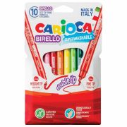 Фломастеры двухсторонние CARIOCA (Италия) «Birello», 10 цветов, 2 пишущих узла 2,5 и 5 мм, суперсмываемые