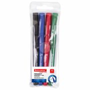 Маркеры перманентные BRAUBERG «CLASSICLine», НАБОР 4 ЦВЕТА, тонкий наконечник 1 мм, 150295