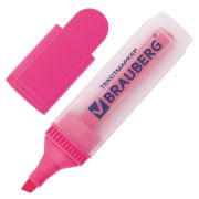Текстовыделитель BRAUBERG «FLUO», РОЗОВЫЙ, линия 1-5 мм, 150401