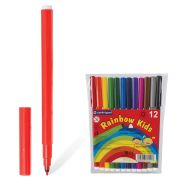 Фломастеры 12 ЦВЕТОВ CENTROPEN «Rainbow Kids», круглые, смываемые, вентилируемый колпачок, 7550/12ET, 775501202