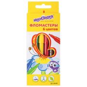 Фломастеры ЮНЛАНДИЯ 6 цветов, «ЭКЗОТИКА», вентилируемый колпачок, картон, 151419