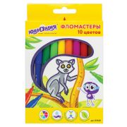 Фломастеры ЮНЛАНДИЯ 10 цветов, «ЭКЗОТИКА», вентилируемый колпачок, картон, 151420