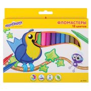 Фломастеры ЮНЛАНДИЯ 18 цветов, «ЭКЗОТИКА», вентилируемый колпачок, картон, 151422