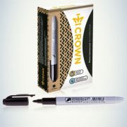 Маркер перманентный CROWN «Multi Marker Slim», ЧЕРНЫЙ, круглый наконечник, 2 мм, P-505