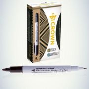 Маркер перманентный CROWN двусторонний «Multi Marker Twin», ЧЕРНЫЙ, круглый, 2 мм / 1 мм, P-800W