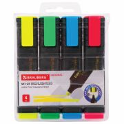Набор текстовыделителей 4 ЦВЕТА, BRAUBERG «ORIGINAL», линия письма 1-5 мм, 151689