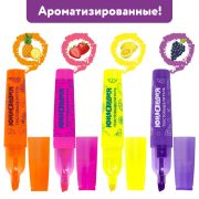 Текстовыделитель ЮНЛАНДИЯ «ФРУКТЫ», АССОРТИ В ДИСПЛЕЕ, АРОМАТИЗИРОВАННЫЙ, линия 1-5 мм, 151909
