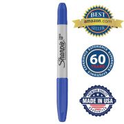 Маркер перманентный двусторонний SHARPIE (США) СИНИЙ, «Twin Tip», наконечники 0,9 / 0,5 мм, S0811120