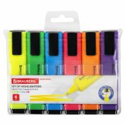 Набор текстовыделителей 6 ЦВЕТОВ, BRAUBERG «ORIGINAL NEON», линия письма 1-5 мм, 152216
