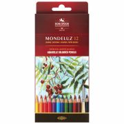 Карандаши цветные акварельные художественные KOH-I-NOOR «Mondeluz», 12 цветов, 3,8 мм, заточенные, европодвес, 3716/12, 3716012001KSRU