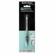 Карандаш механический 0,5 мм, BRAUBERG «Black Jack», металлический корпус, ластик, резиновый грип, 180463