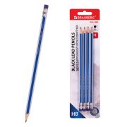 Набор карандашей чернографитных BRAUBERG «GX-100» 4 шт., HB, с ластиком, корпус синий, 181721