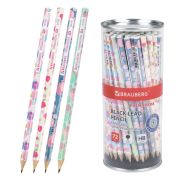 Карандаш чернографитный BRAUBERG «PRIMAVERA», 1 шт., HB, корпус ассорти, 181765