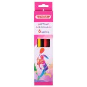 Карандаши цветные ПИФАГОР для девочек «БЫСТРЕЕ! ВЫШЕ! СИЛЬНЕЕ!», 6 цветов, классические, 181810