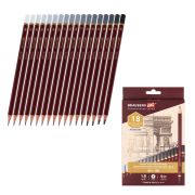 Карандаши чернографитные профессиональные 8H-8B НАБОР 18 штук, BRAUBERG ART «PREMIERE», 181893