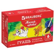 Гуашь BRAUBERG «МАГИЯ ЦВЕТА», 6 цветов по 20 мл, 190555