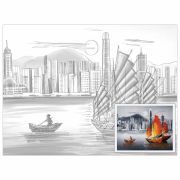 Холст на картоне с контуром BRAUBERG ART CLASSIC «ПАРУСА», 30х40см, грунтованный, хлопок, 191545