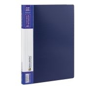 Папка 20 вкладышей BRAUBERG «Contract», синяя, вкладыши-антиблик, 0,7 мм, бизнес-класс, 221772