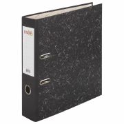 Папка-регистратор STAFF «Basic» БЮДЖЕТ с мраморным покрытием, 70 мм, без уголка, черный корешок, 227185