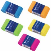 Ластик BRAUBERG «Rainbow», 42х23х13 мм, цвет ассорти, картонный держатель, 228067