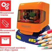 Точилка механическая ПИФАГОР «Грузовик», корпус оранжевый, 228488