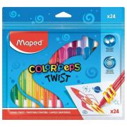 Восковые мелки MAPED (Франция) «Color'peps Twist», 24 цвета, выкручивающиеся в пластиковом корпусе, 860624