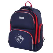 Рюкзак BRAUBERG CLASSIC, легкий каркас, премиум материал, «Lion», синий, 37х32х21 см, 228829