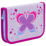 Пенал TIGER FAMILY с наполнением, 1 отделение, откидная планка, 23 предмета, «Playful Butterfly», 20х14х4 см, 228902, TGNQ-061C1