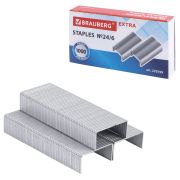 Скобы для степлера цинковое покрытие №24/6, 1000 штук, BRAUBERG «EXTRA», до 30 листов, 229299