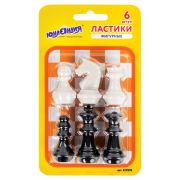 Ластики фигурные ЮНЛАНДИЯ «Шахматы» НАБОР 6 шт., черно-белые, 229593.