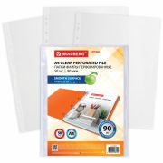 Папки-файлы перфорированные А4 BRAUBERG «EXTRA 900», КОМПЛЕКТ 50 шт., гладкие, ПЛОТНЫЕ, 90 мкм, 229670