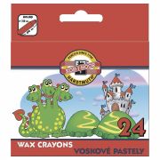 Восковые мелки 24 ЦВЕТА KOH-I-NOOR «Дракончик», картонная упаковка с европодвесом, 8234/24, 8234024005KS