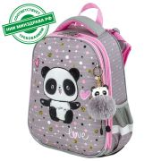 Ранец BRAUBERG PREMIUM, 2 отделения, с брелком, «Funny panda», 38х29х16 см, 229899