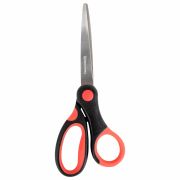 Ножницы BRAUBERG «Office», 160 мм, красно-черные, прорезиненные ручки, 2-х сторонняя заточка, 231564