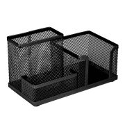 Подставка-органайзер BRAUBERG «Germanium», металлическая, 3 секции, 102х186х95 мм, черная, 231986