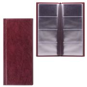 Визитница четырехрядная на 96 визитных, дисконтных или кредитных карт, бордовая, «ДПС», 2350-103