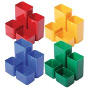 Подставка-органайзер «Юниор», 86х108х102 мм, 4 отделения, ассорти, ОР305