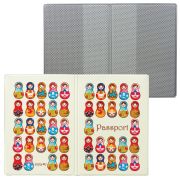 Обложка для паспорта «Матрешки», кожзам, полноцветный рисунок, ДПС, 2203.Т8