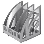 Лоток вертикальный для бумаг BRAUBERG «Energy», 250 мм, 3 отделения, сетчатый, сборный, серый, 237018