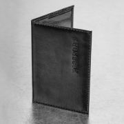 Обложка для паспорта экокожа, мягкая вставка изолон, «PASSPORT», черная, STAFF Profit, 237183