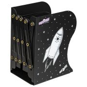 Подставка-держатель для книг и учебников ЮНЛАНДИЯ «Space», раздвижная, металлическая, 237901