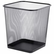 Корзина для бумаг квадратная 17 литров, BRAUBERG «Germanium», металл, черная, 237975